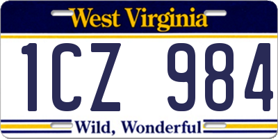 WV license plate 1CZ984