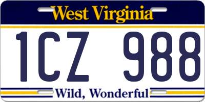 WV license plate 1CZ988