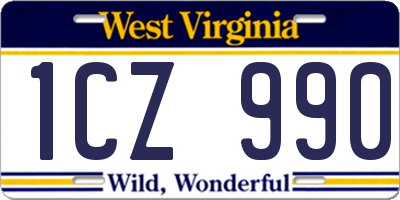 WV license plate 1CZ990