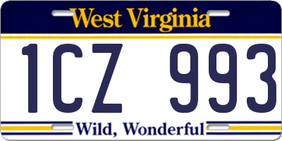 WV license plate 1CZ993