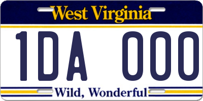 WV license plate 1DA000