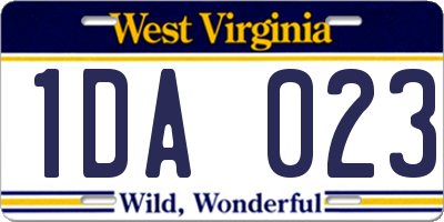 WV license plate 1DA023