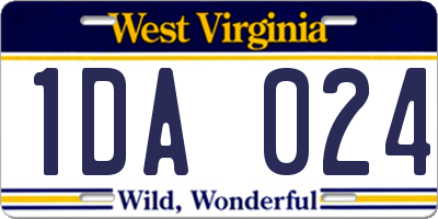 WV license plate 1DA024