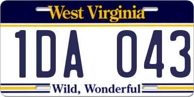 WV license plate 1DA043