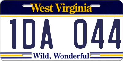 WV license plate 1DA044