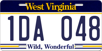 WV license plate 1DA048