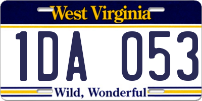 WV license plate 1DA053