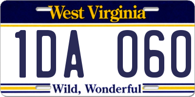 WV license plate 1DA060
