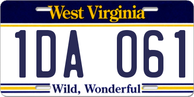 WV license plate 1DA061