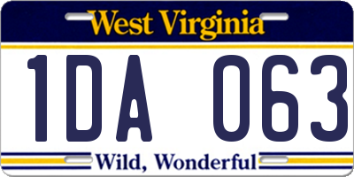 WV license plate 1DA063