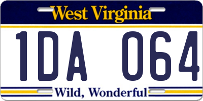 WV license plate 1DA064