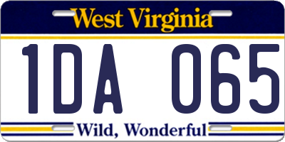 WV license plate 1DA065