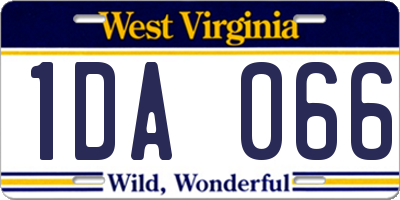 WV license plate 1DA066