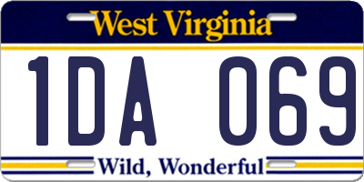 WV license plate 1DA069