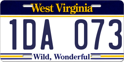 WV license plate 1DA073