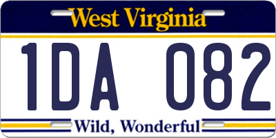 WV license plate 1DA082