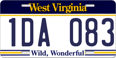 WV license plate 1DA083