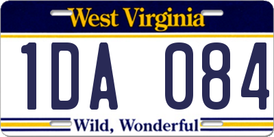 WV license plate 1DA084