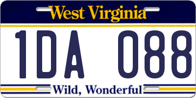 WV license plate 1DA088