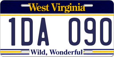 WV license plate 1DA090