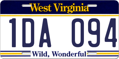 WV license plate 1DA094