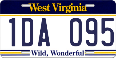 WV license plate 1DA095