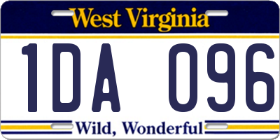 WV license plate 1DA096