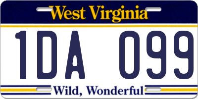 WV license plate 1DA099
