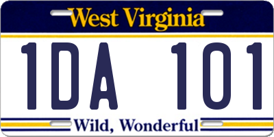 WV license plate 1DA101