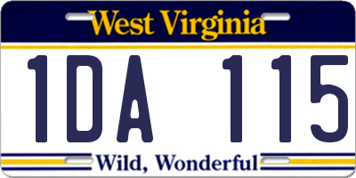 WV license plate 1DA115