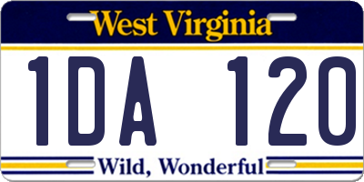 WV license plate 1DA120