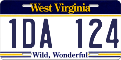 WV license plate 1DA124