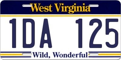 WV license plate 1DA125