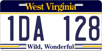 WV license plate 1DA128