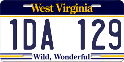 WV license plate 1DA129