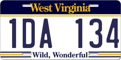 WV license plate 1DA134