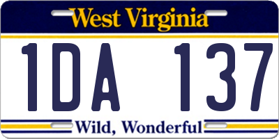 WV license plate 1DA137