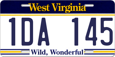 WV license plate 1DA145