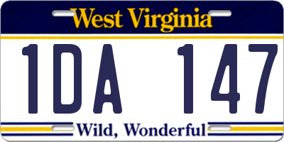 WV license plate 1DA147