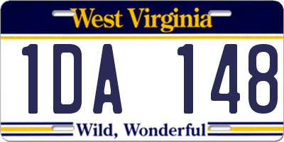 WV license plate 1DA148