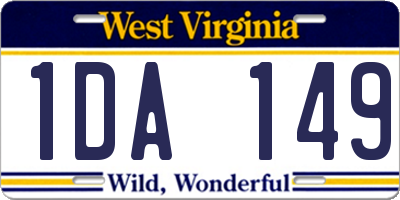 WV license plate 1DA149