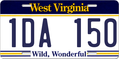 WV license plate 1DA150
