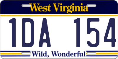 WV license plate 1DA154