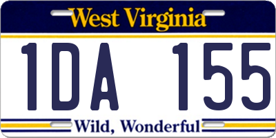WV license plate 1DA155