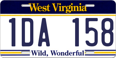 WV license plate 1DA158