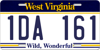 WV license plate 1DA161