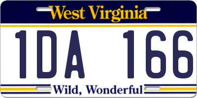 WV license plate 1DA166