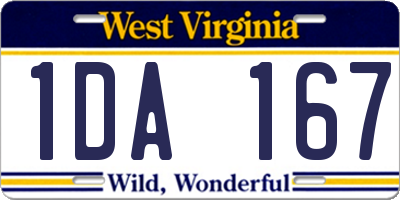 WV license plate 1DA167