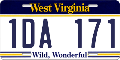 WV license plate 1DA171