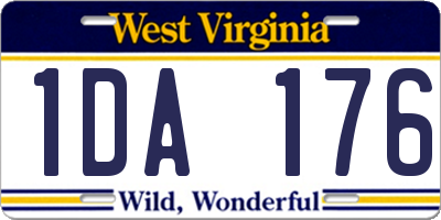 WV license plate 1DA176